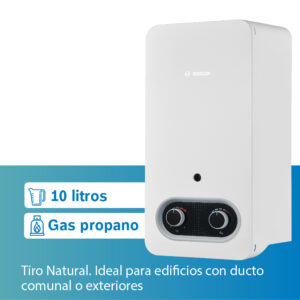 Calentador de Agua 10 Litros Tiro Natural de Paso a Gas Natural/Glp Therm 2200 Marca Bosch
