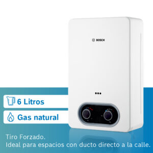 Calentador De Agua 6 Litros Tiro Forzado De Paso A Gas Natural/Glp Therm 1400 F Marca Bosch