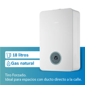 Calentador de agua 18 litros Tiro Forzado de paso a Gas Natural/Glp Marca BOSCH